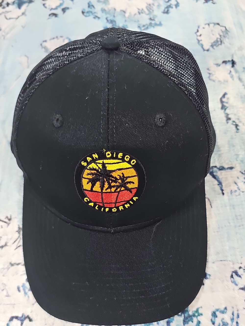 Port Authority San Diego‎ California Trucker Hat Black Snapback Sunset Mesh Cap